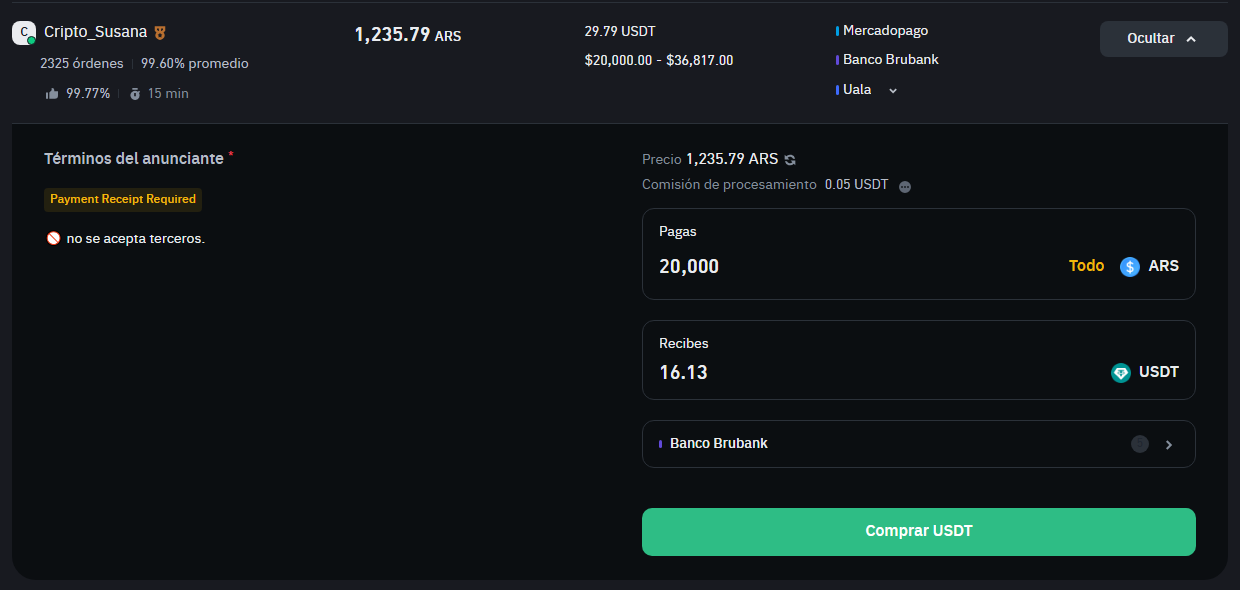 Realizar y confirmar pago